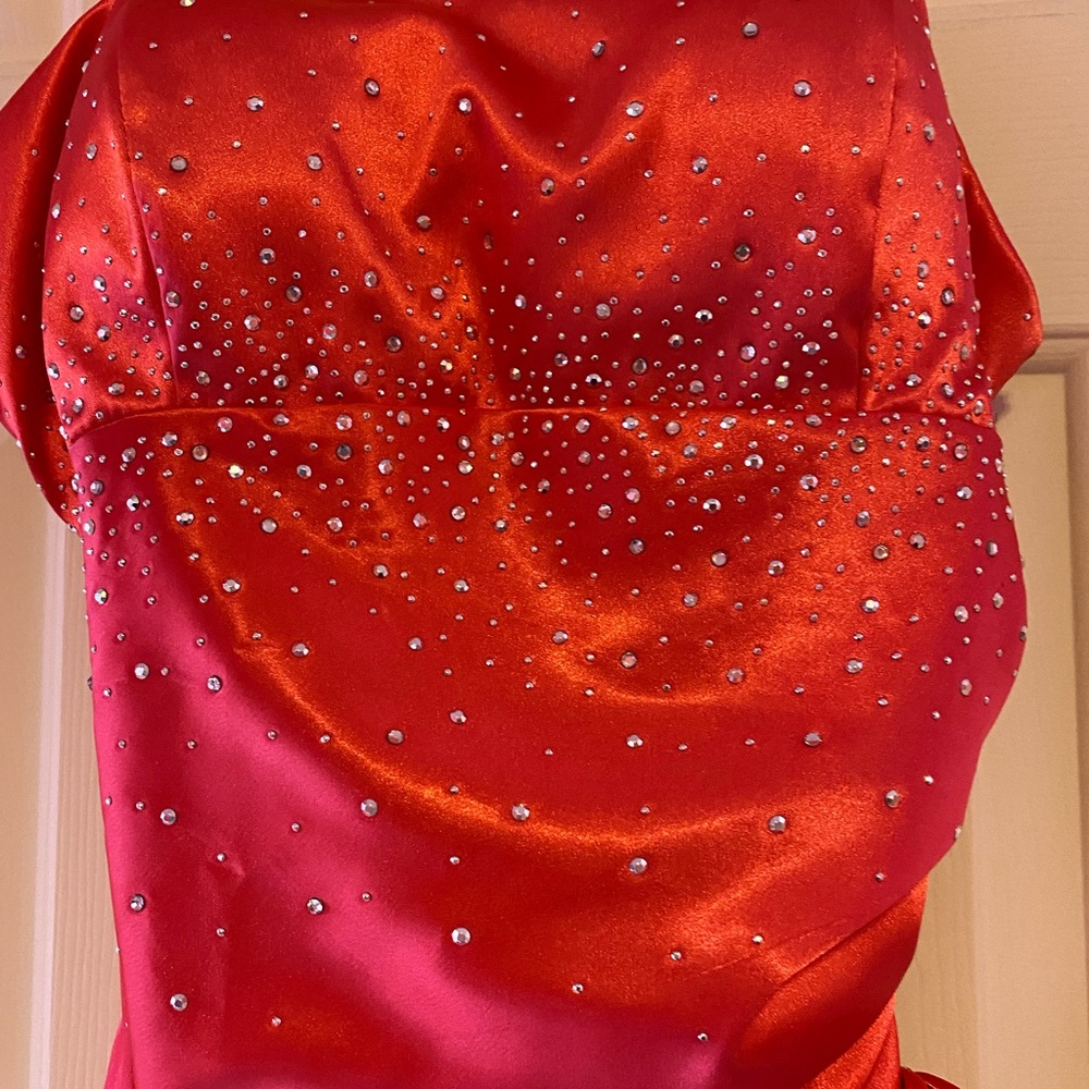 Hot pink juniors mini dress with rhinestones